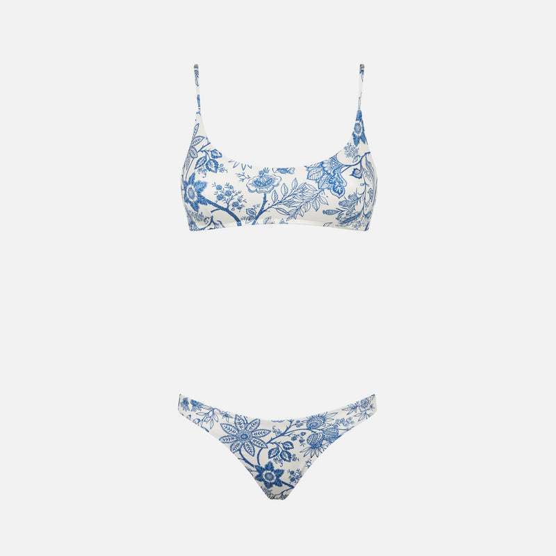 Bikini da donna a bralette con stampa fiori