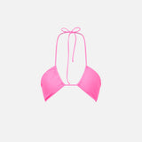 Woman fluo pink bandeau top