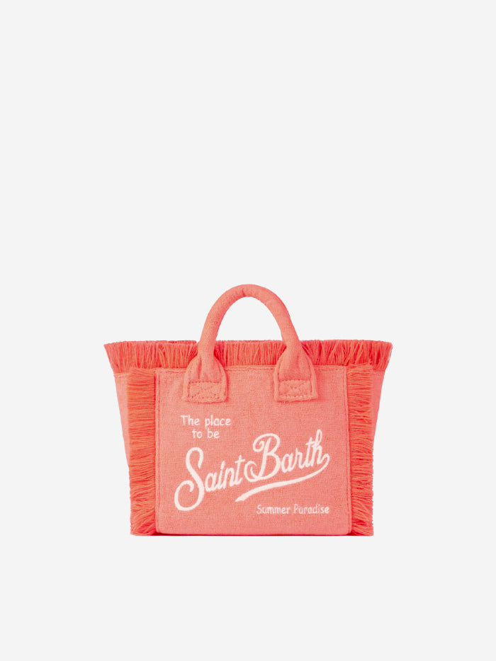 Mini Vanity Frottee-Handtasche in Neonrosa