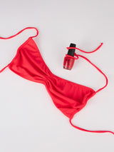 Bandeau-Bikini für Damen in Neonrot