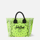 Colette fluo yellow handbag with bandanna print