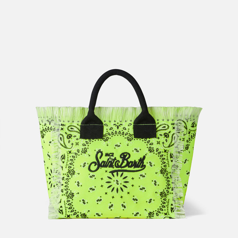 Colette – Handtasche in Neongelb mit Bandana-Aufdruck