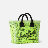 Colette fluo yellow handbag with bandanna print