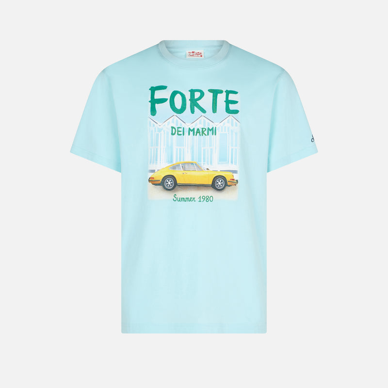 Man cotton t-shirt with Forte dei Marmi car print