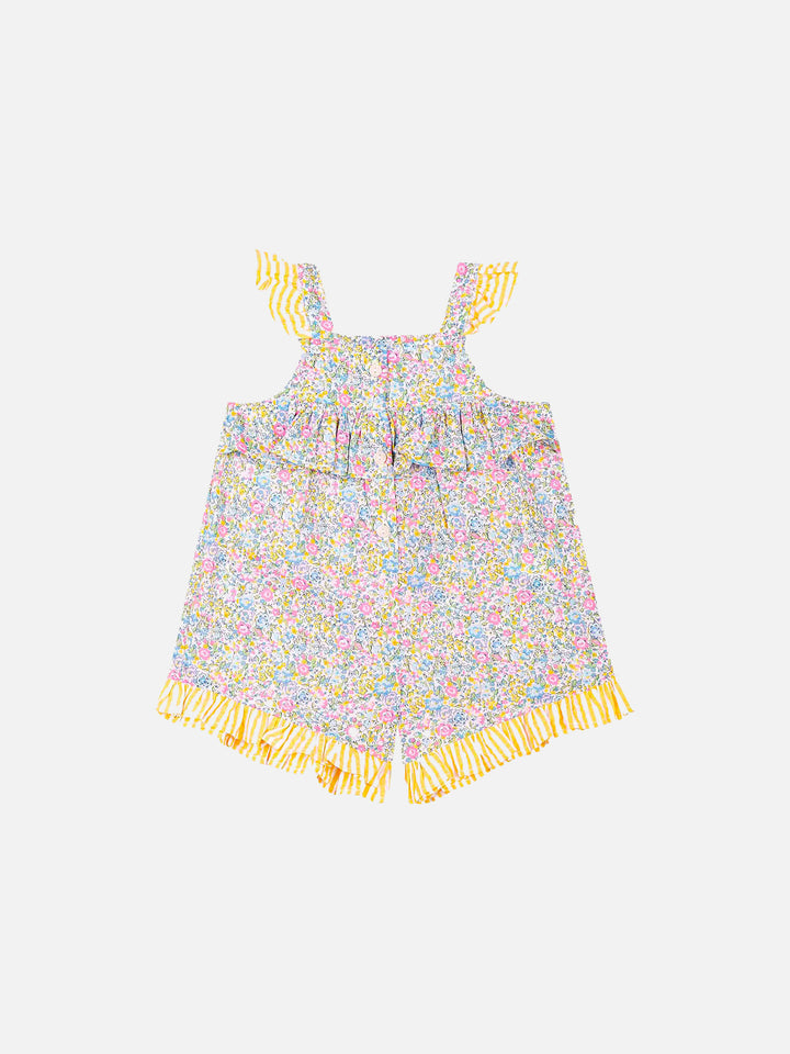 Yellow Liberty fabric baby dress - MC2 Saint Barth
