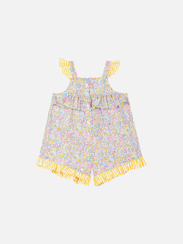 Gelbes Babykleid aus Liberty-Stoff