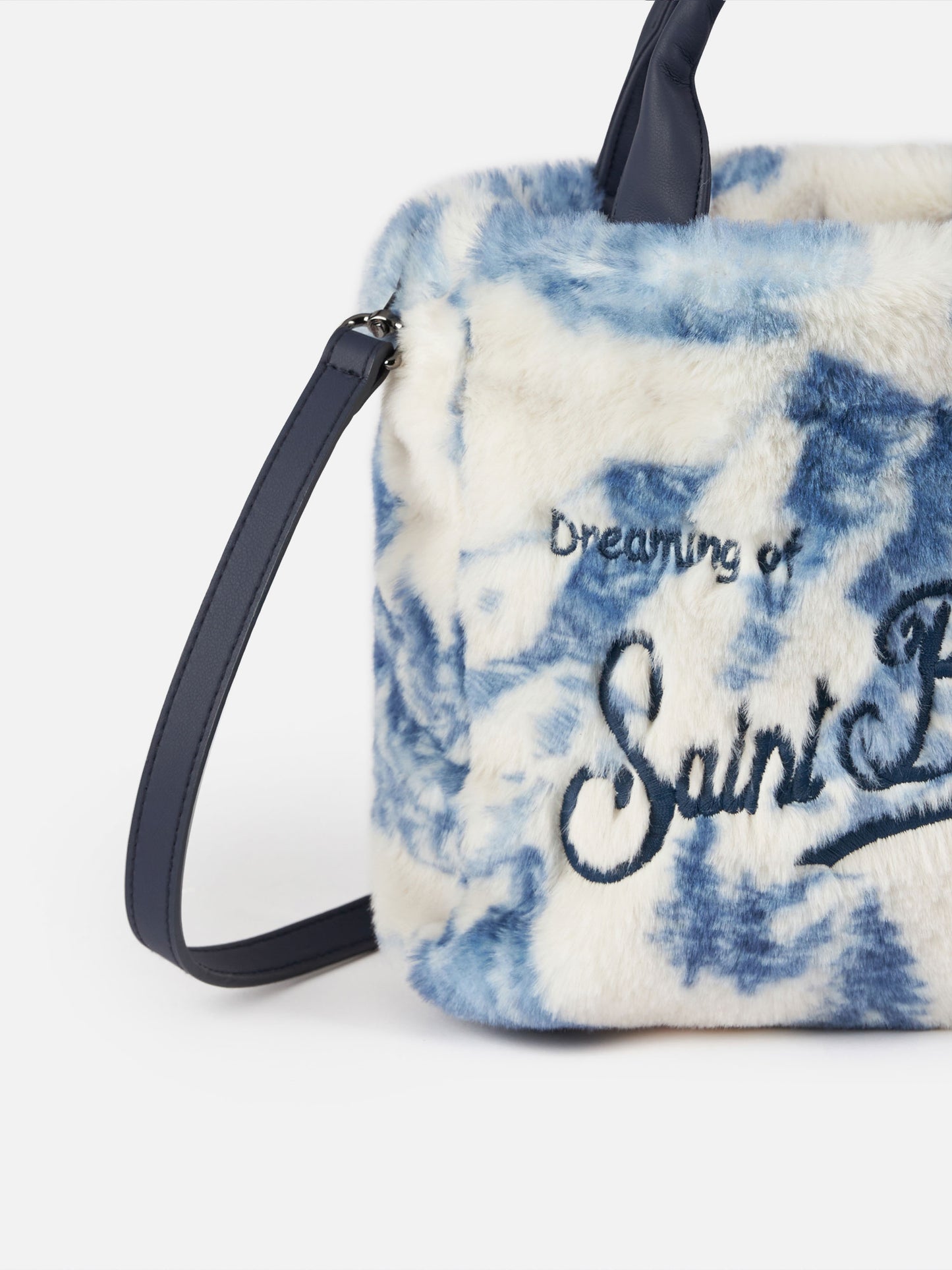 Furry soft Mini Vanity bag with toile de jouy print