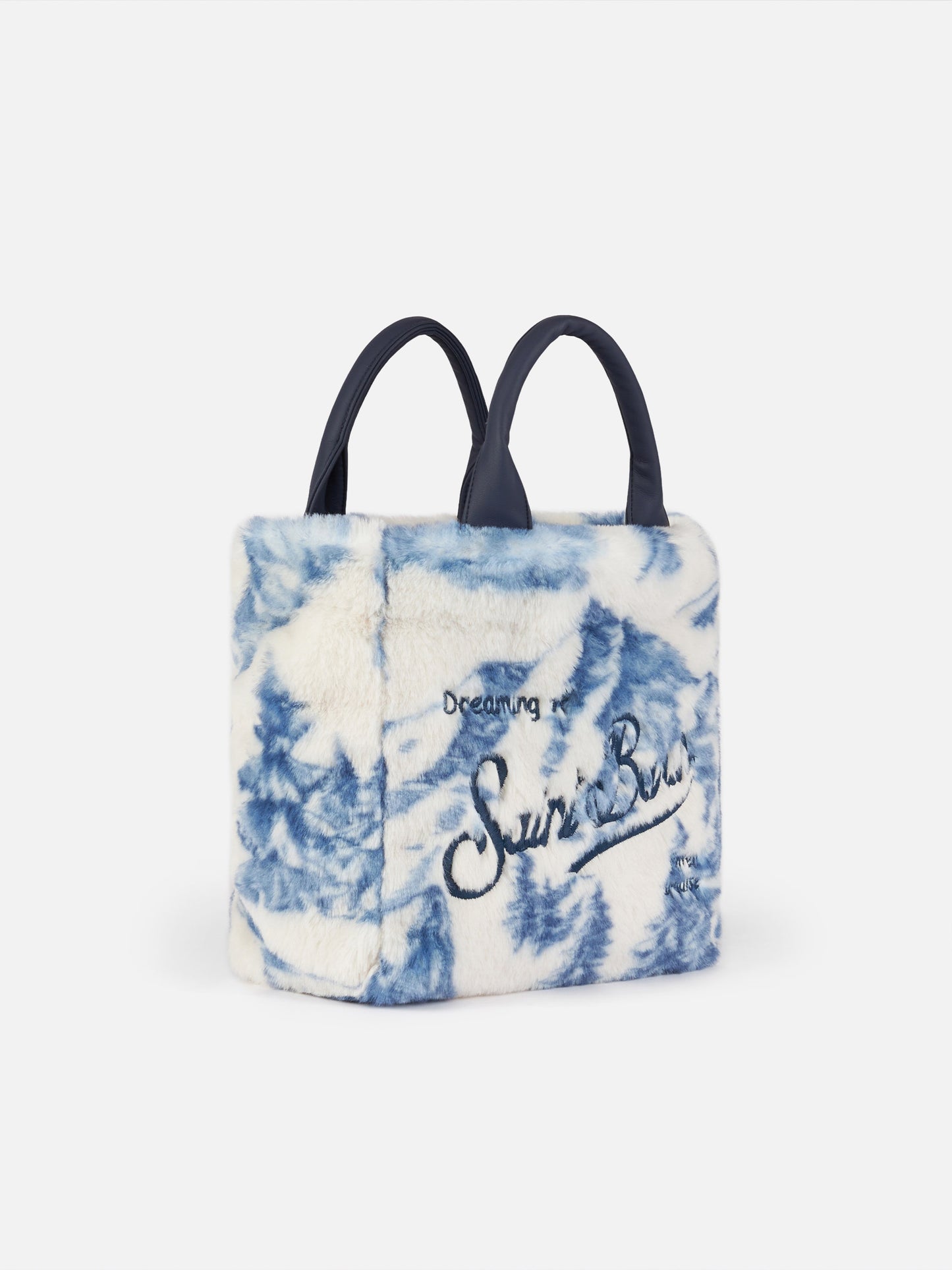Furry soft Mini Vanity bag with toile de jouy print