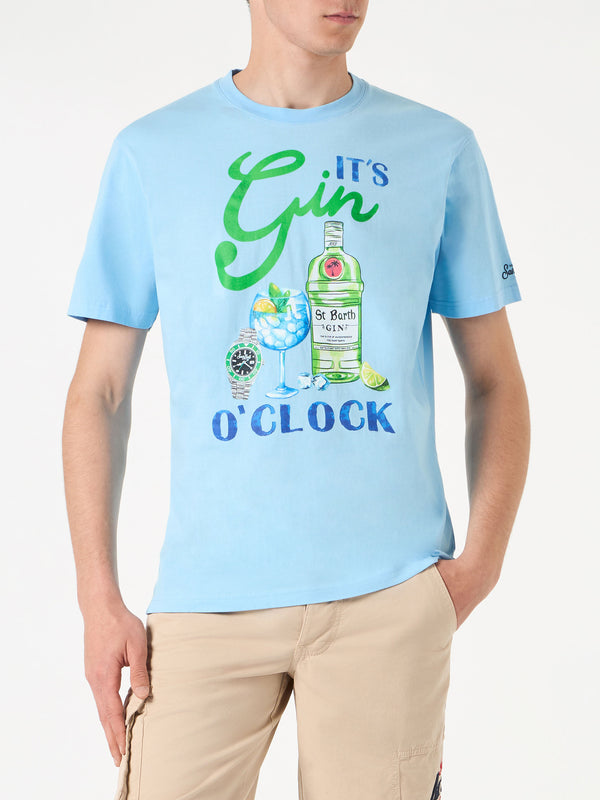 Herren-T-Shirt aus Baumwolle mit „It's Gin o'clock“-Aufdruck