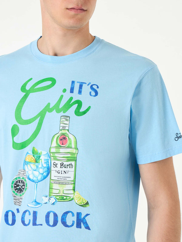 Herren-T-Shirt aus Baumwolle mit „It's Gin o'clock“-Aufdruck