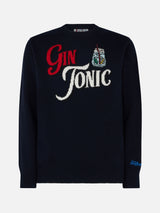 Man crewneck sweater with Gin Tonic jacquard