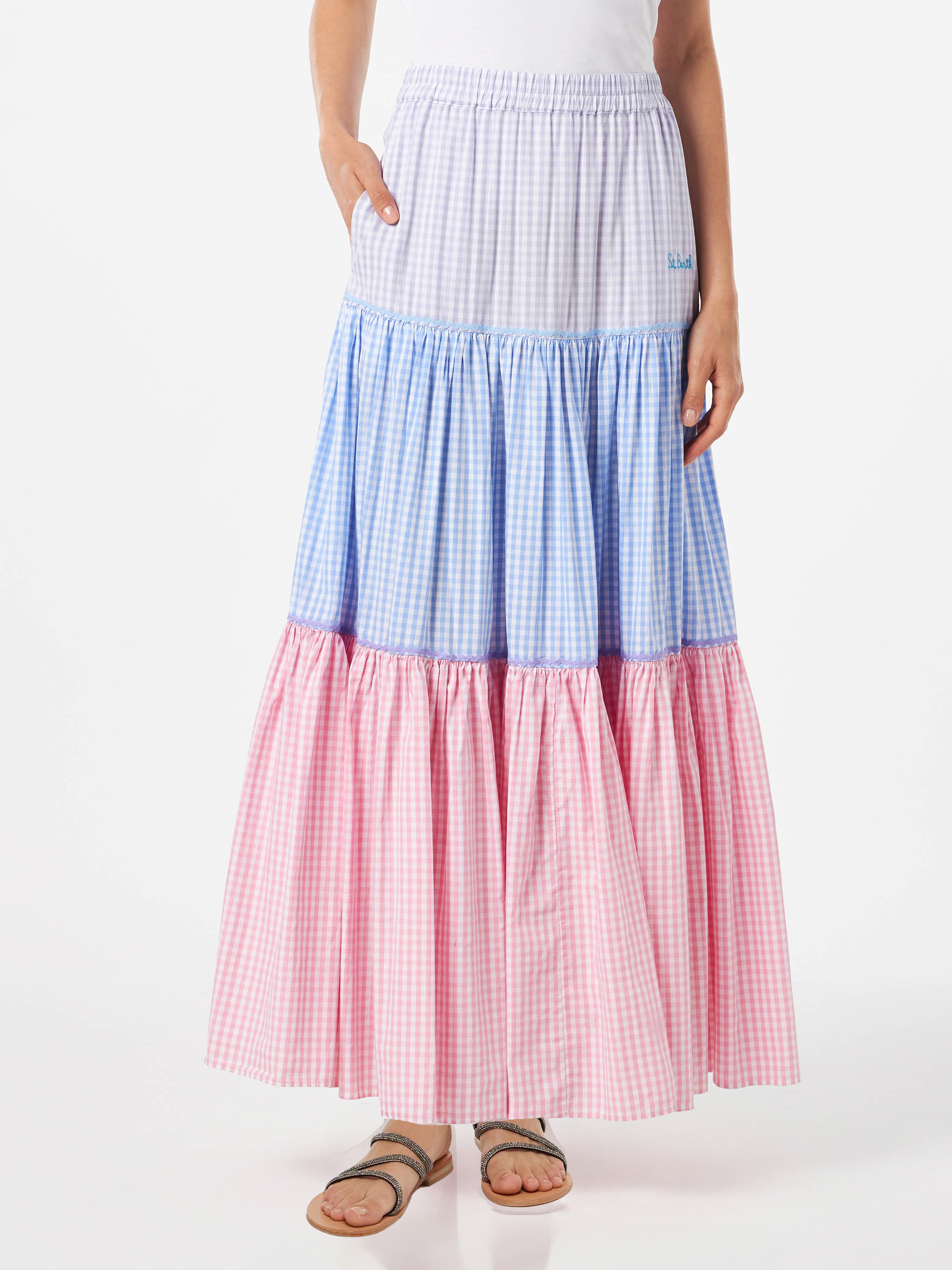 スカート MC2 Saint Barth CHEYENNE - Long skirt in cotton and silk. Cheyenne - Long Skirt In Cotton And Silk. MC2 Saint Barth