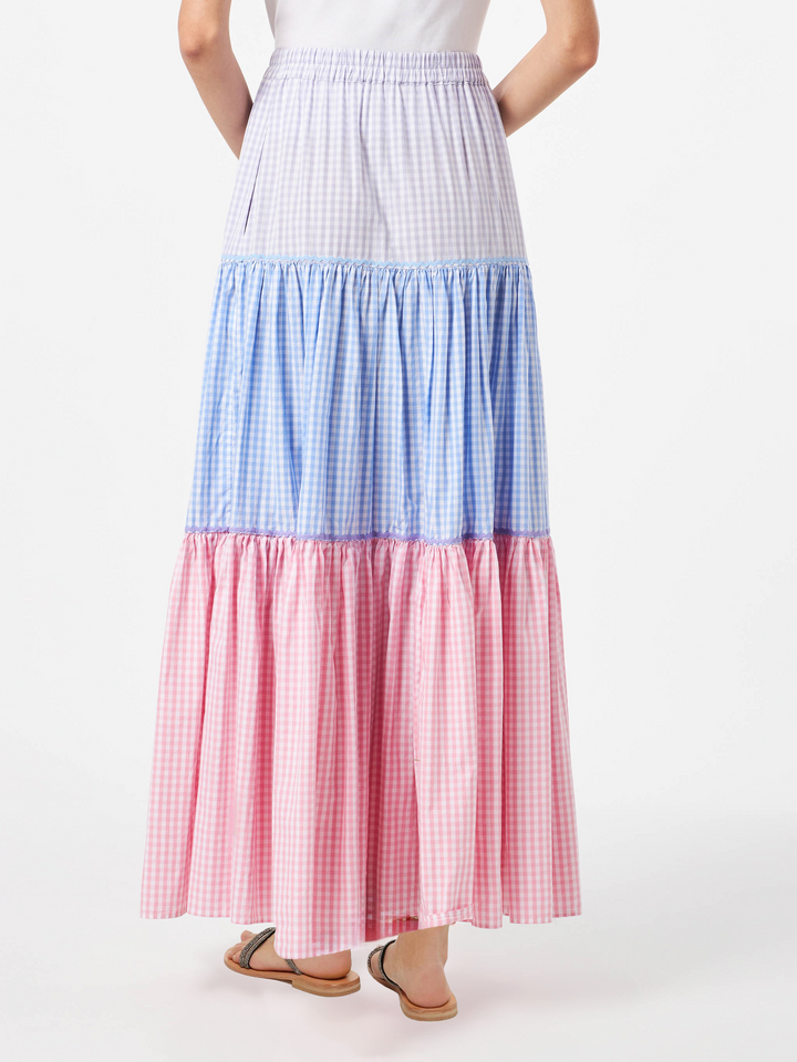 Gingham print cotton skirt - MC2 Saint Barth