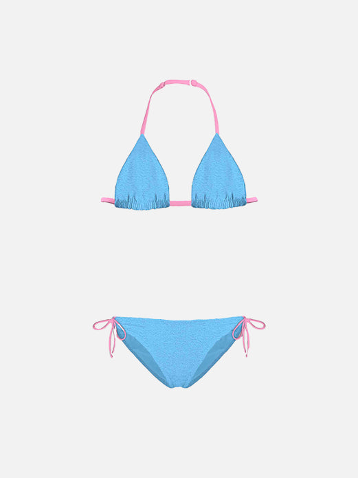 Hellblauer Triangel-Bikini für Mädchen