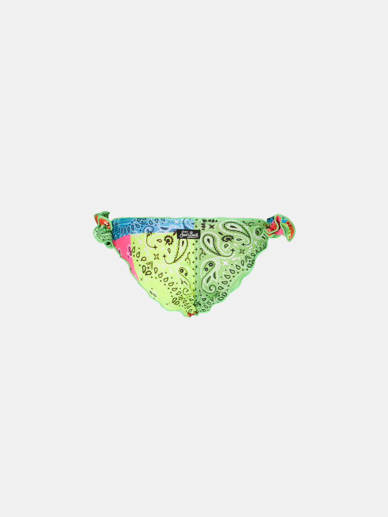 Slip da bagno da bambina con stampa bandana