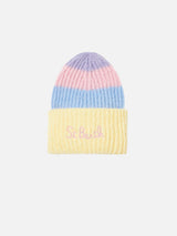 Girl brushed and ultra soft beanie with pastel shades