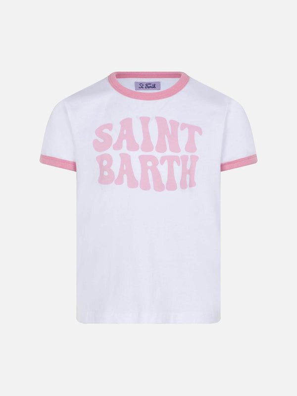 Baumwoll-T-Shirt für Mädchen mit groovigem St. Barth-Print