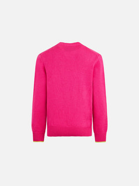 Maglione da bambina girocollo con ricamo My mom is Cool