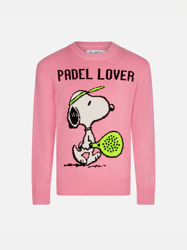 Mädchenpullover mit Rundhalsausschnitt und Snoopy Padel-Aufdruck | SNOOPY PEANUTS™ SONDEREDITION