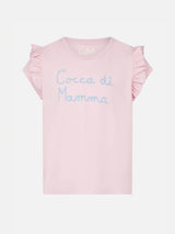 Girl t-shirt with Cocca di mamma embroidery