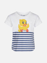 T-shirt da bambina con stampa papere