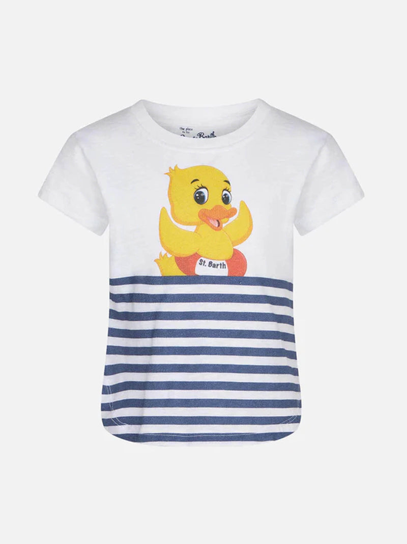 T-shirt da bambina con stampa papere