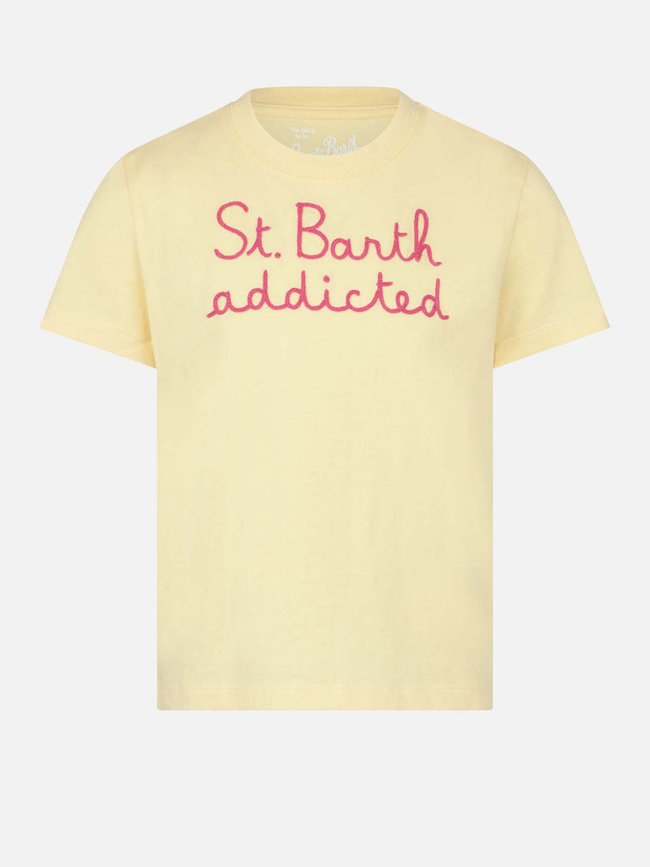 Girl t-shirt with St.Barth addicted embroidery