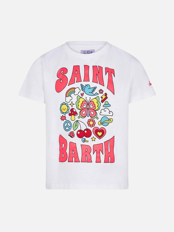 Baumwoll-T-Shirt für Mädchen mit Saint-Barth-Aufdruck