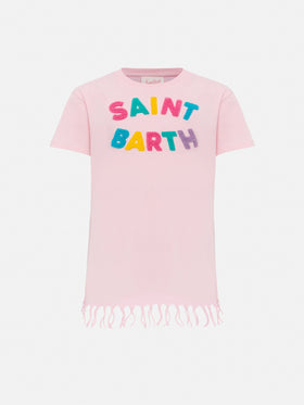 Abbey-Kleid mit Fransen und Frottee-Patch