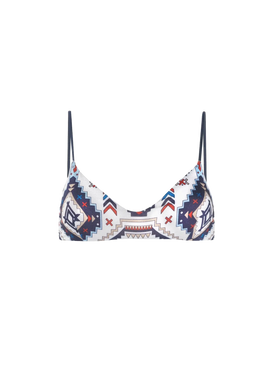 Woman bralette top with glitter aztec print