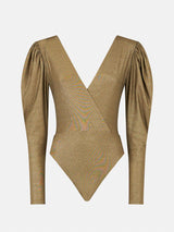 Knitted glitter gold Bodywear / one piece swimsuit
