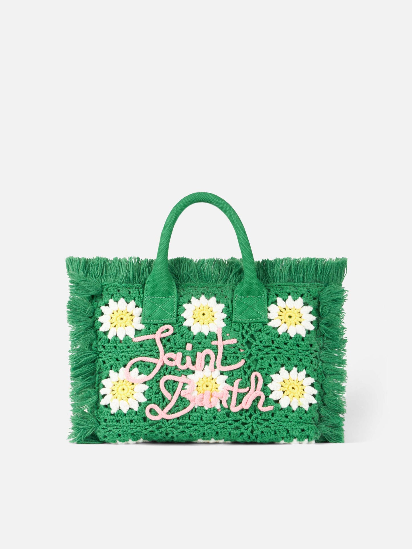 Colette-Handtasche mit gehäkelten Blumenaufnähern
