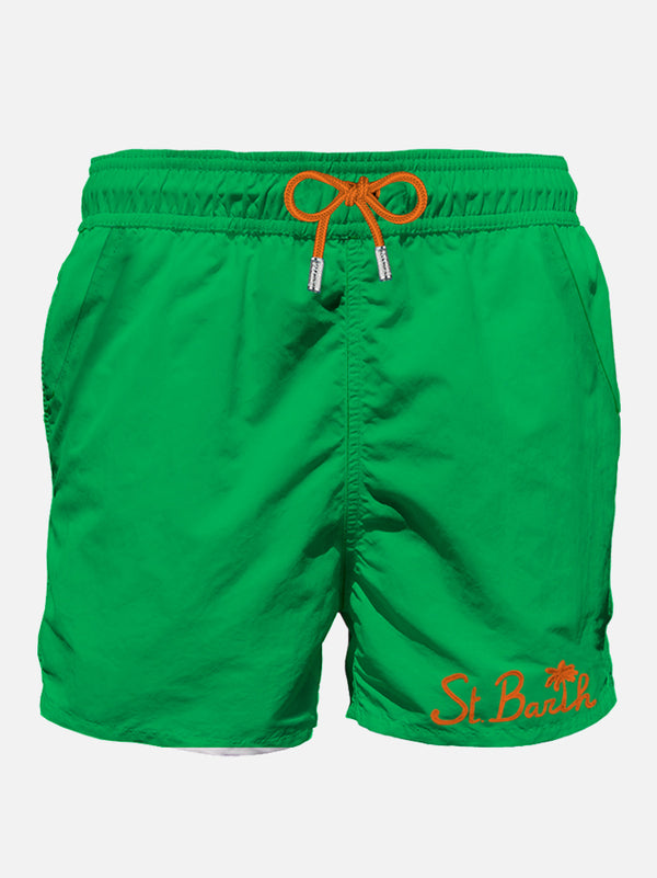 Green man swim shorts with pocket