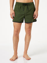 Herren-Badeshorts mit seitlichem Logo und Kontrast