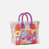 Colette canvas handbag with smiling daisy print