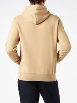 Man beige hoodie with Cortina patch