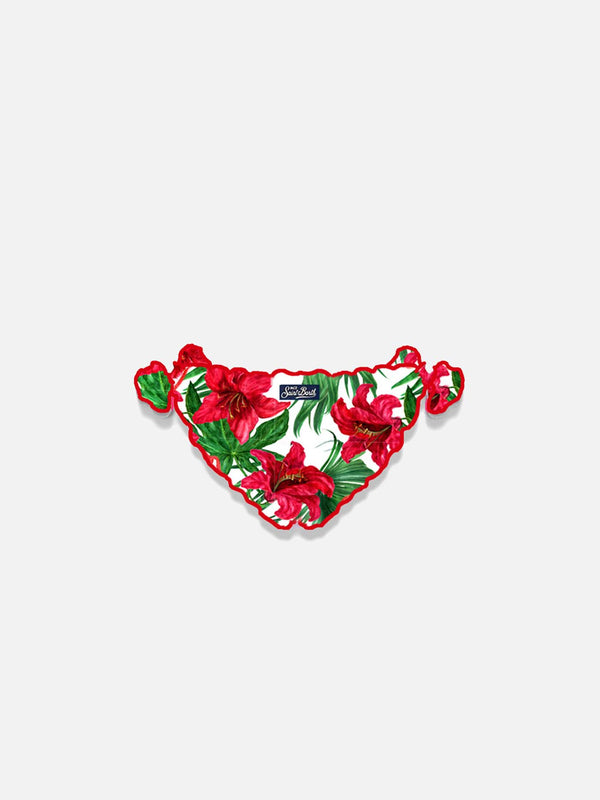 Girl swim briefs with flower print