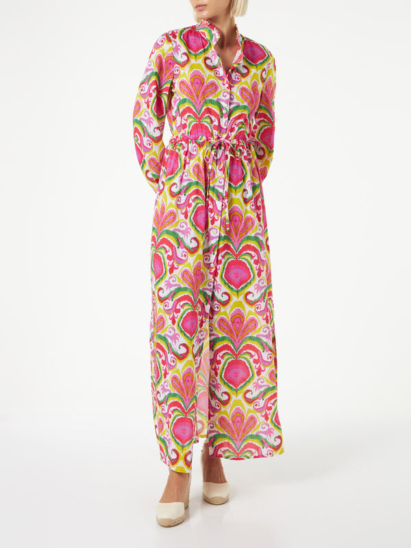 Damen-Strandkleid mit Ikat-Print