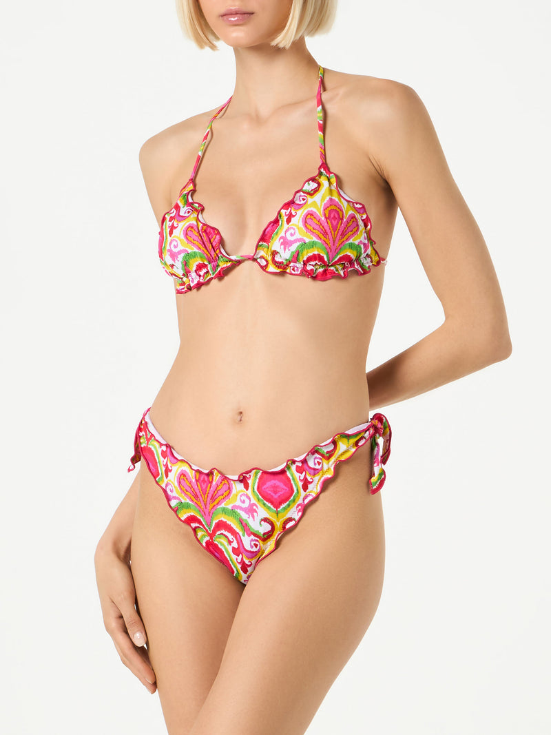 Damen-Triangel-Bikini mit Ikat-Print