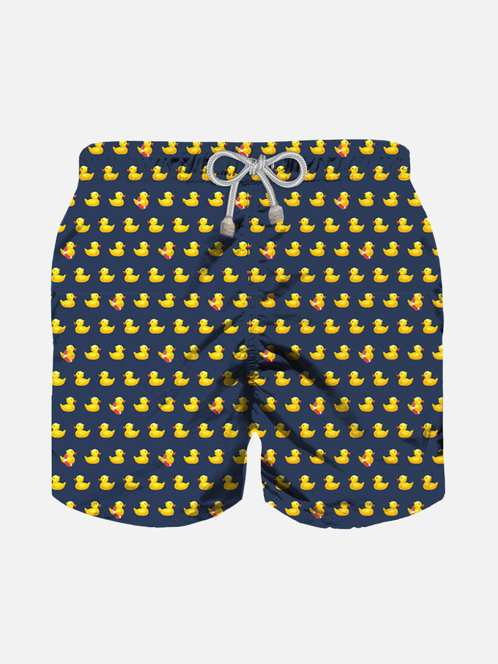 Badeshorts für Jungen aus leichtem Stoff mit Entenmuster
