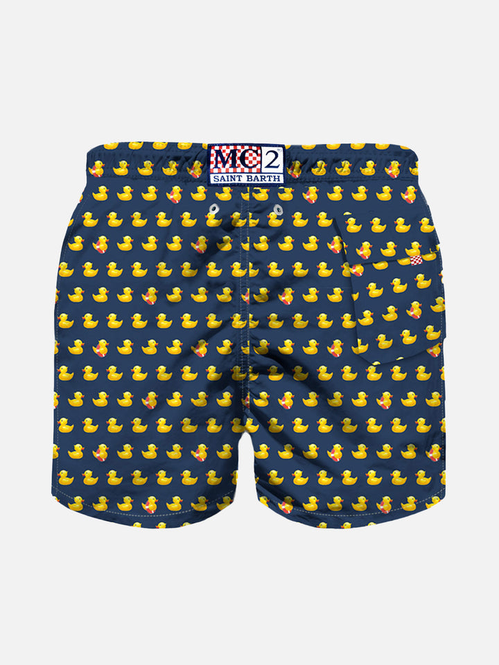 Badeshorts für Jungen aus leichtem Stoff mit Entenmuster