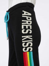 Pantaloni della tuta in maglia con intarsio arcobaleno