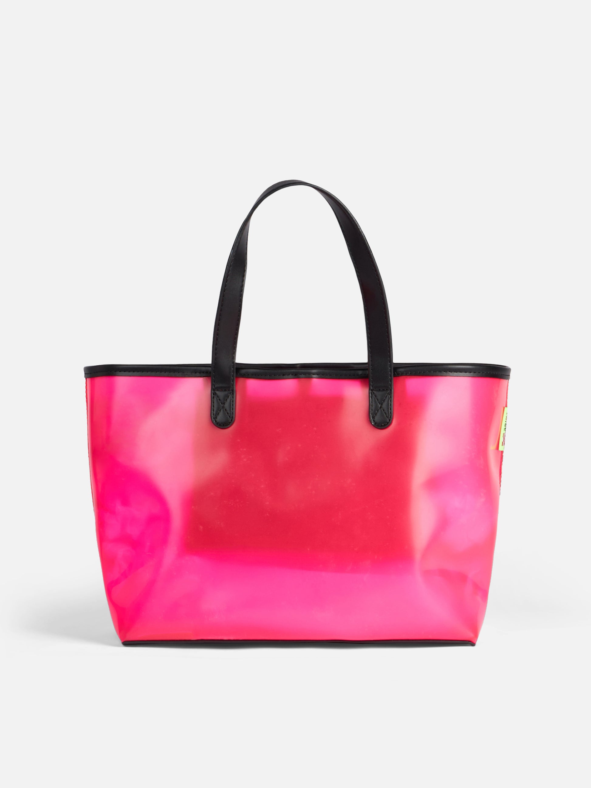 Pink transparent pvc beach bag with Summer Vibes print - MC2 Saint Barth