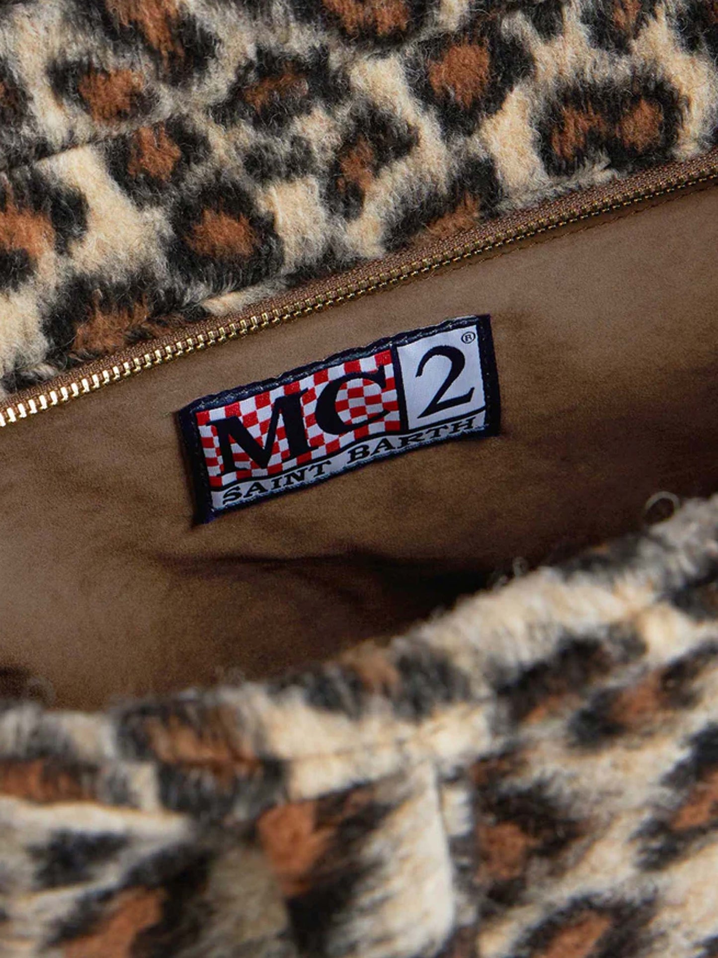 Vanity-Umhängetasche mit Animal-Print und Fransen
