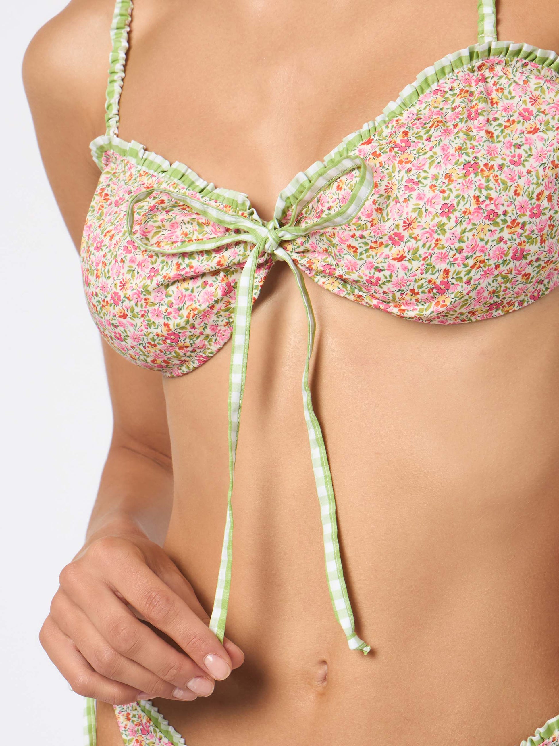 Top bralette swimsuit with Liberty print | Made with Liberty fabric - MC2 Saint Barth