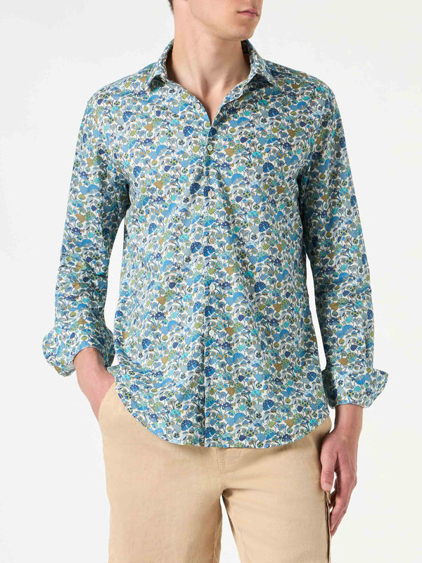 Herren-Hemd Sikelia aus Musselin-Baumwolle mit Pilz-Print | Hergestellt aus Liberty-Stoff