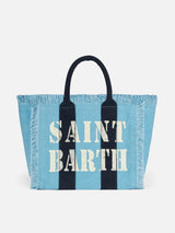 Borsa a spalla Vanity in canvas con logo Saint Barth