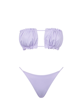 Lilafarbener Bandeau-Bikini für Damen