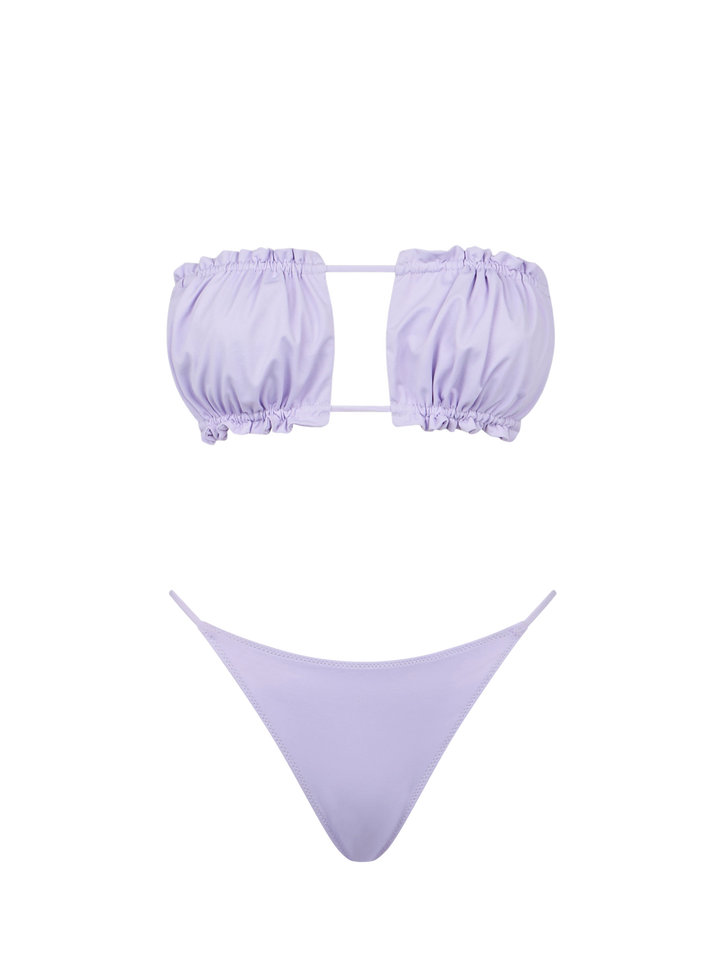 Lilafarbener Bandeau-Bikini für Damen