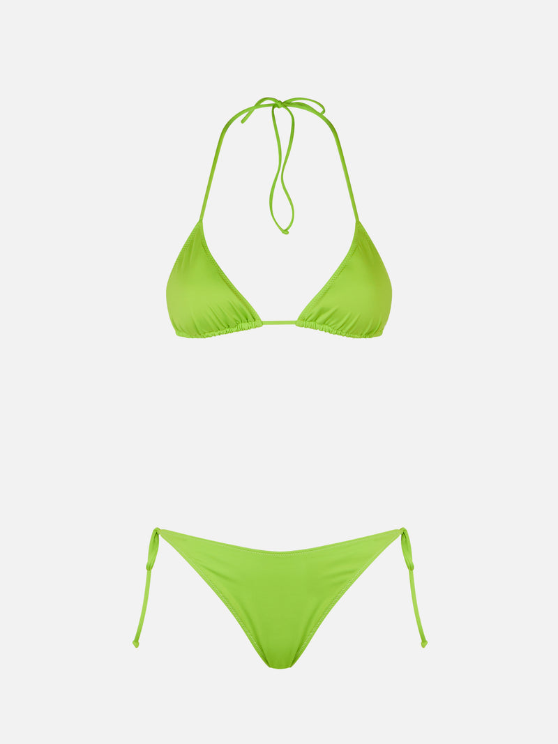 Lindgrüner Triangel-Bikini für Damen